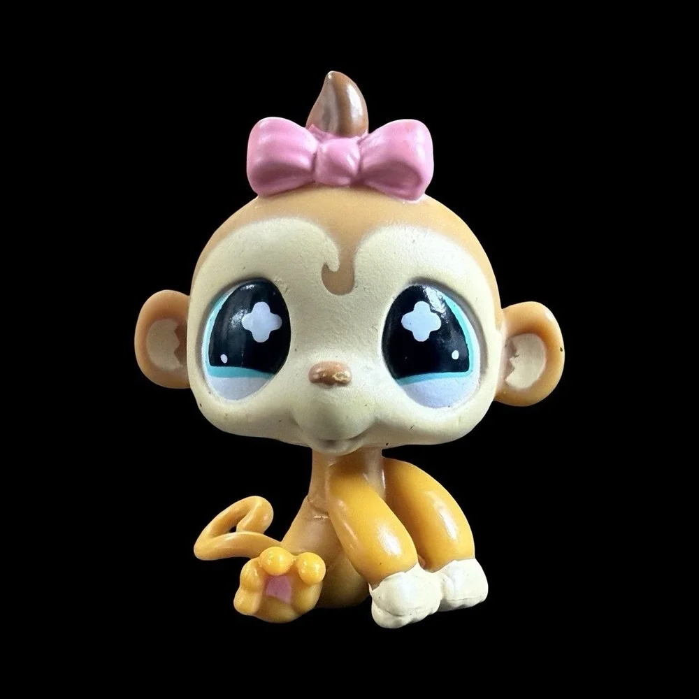 Hasbro Littlest Pet Shop Monkey #811 Pink Bow Baby LPS 2009 RARE